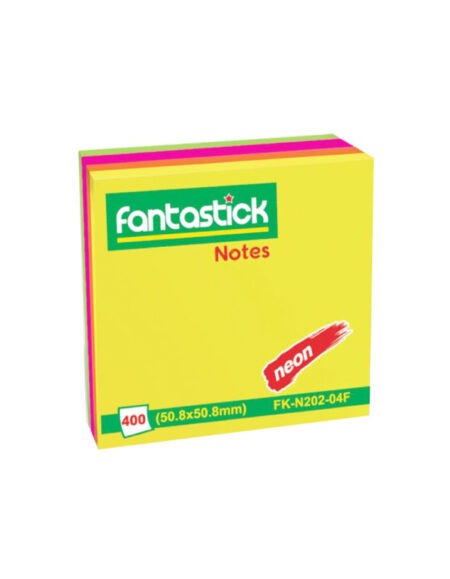 Fantastick Sticky Note - 4 Neon Colors 2x2" FK-N202-04F