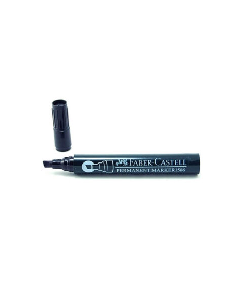Faber Castell Permanent Marker Chisel - Black 1586