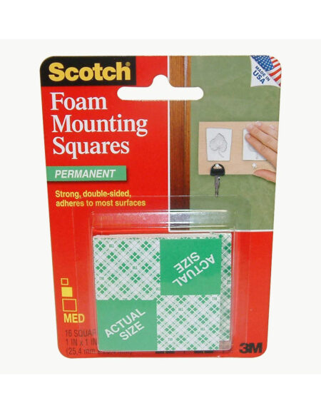 3M Scotch Foam Mounting Squares - Green 1"x1"