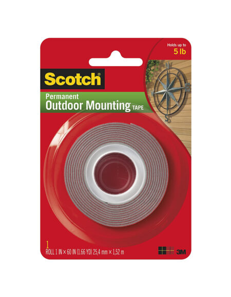 3M Scotch Outdoor Foam Double Sided Mounting Tape - Red 1"x1.66yd
