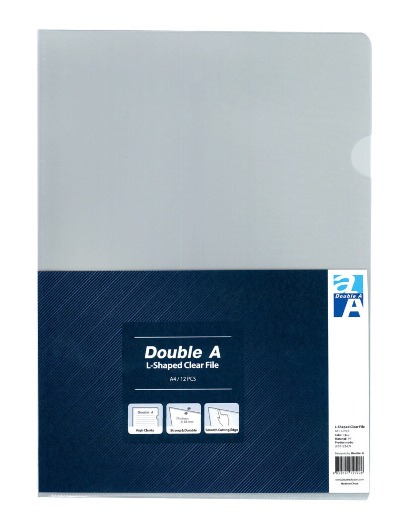Spring Clear Files Double A A4 L Shaped Clear File – AlJaffal Centre