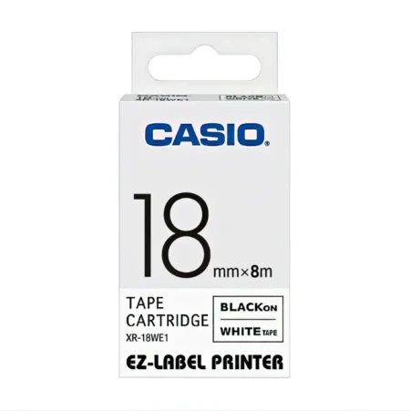 LABEL TAPE CASIO EZ 18MMx8M BK/CR XR-18X1