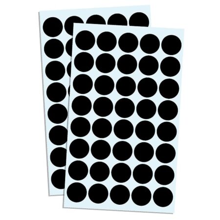 Adhesive Round Labels Black – 25mm (300 Labels, 10 Sheets)