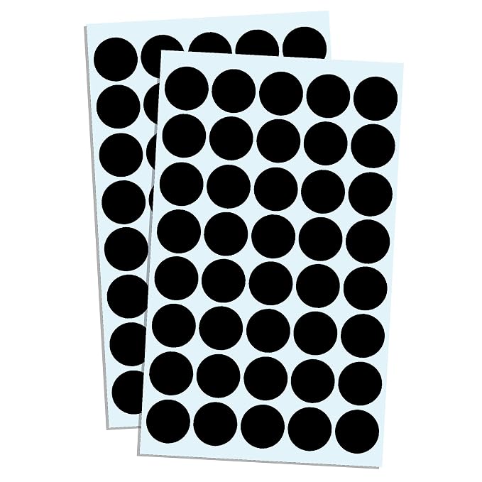 Adhesive Round Labels Black – 25mm (300 Labels, 10 Sheets)