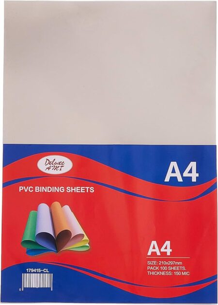Deluxe AMT 150 mic pvc binding sheet a4 178415-CL