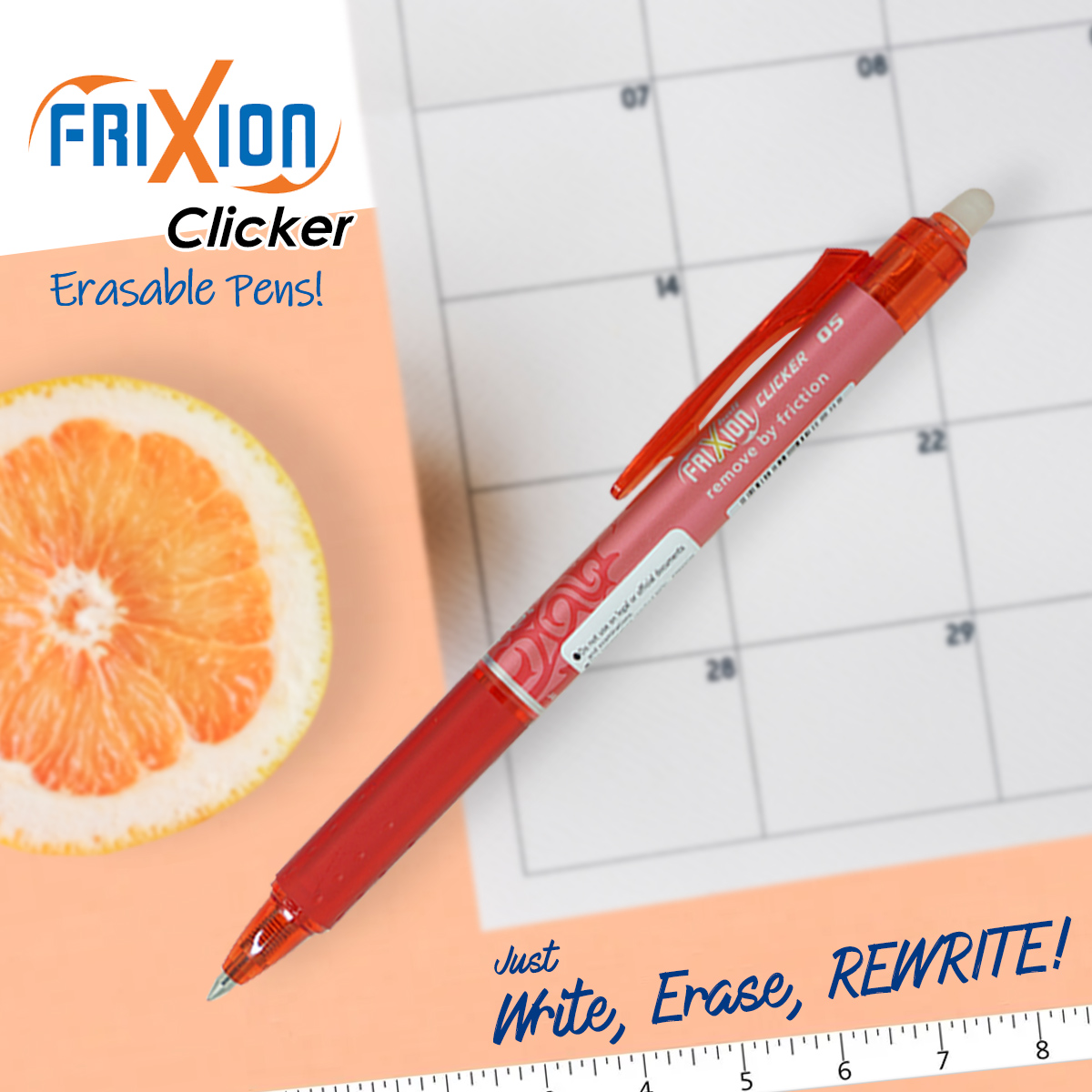 Pilot FRIXION Ball Clicker Pen (BLRT-FR5) 0.5 Red 12pcs - Image 2